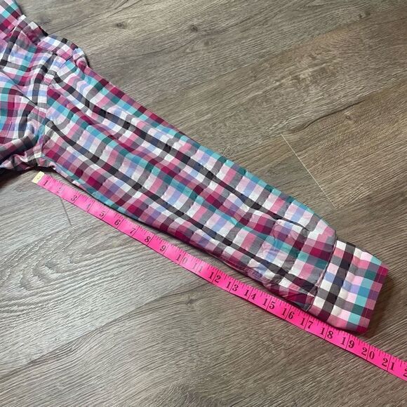 Peter Millar Long Sleeve Shirt Mens Medium Blue Pink Plaid 100% Cotton - Picture 3 of 8